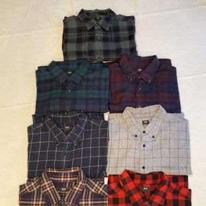 Lot of 7 Uniqlo Flannels Men Size Small Plaid Mix!